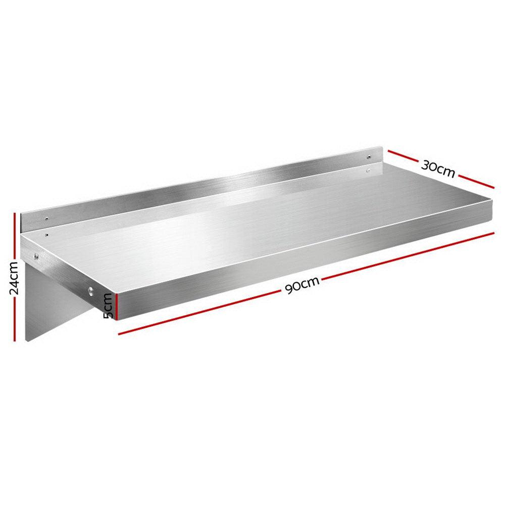 Cefito 900mm Stainless Steel Kitchen Wall Shelf Mounted Rack - Ozstylz