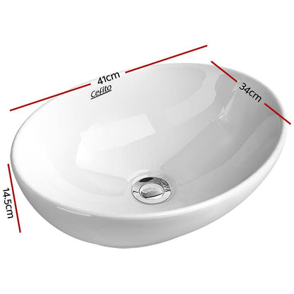 Cefito Bathroom Basin Ceramic Vanity Sink Hand Wash Bowl 41x34cm - Ozstylz