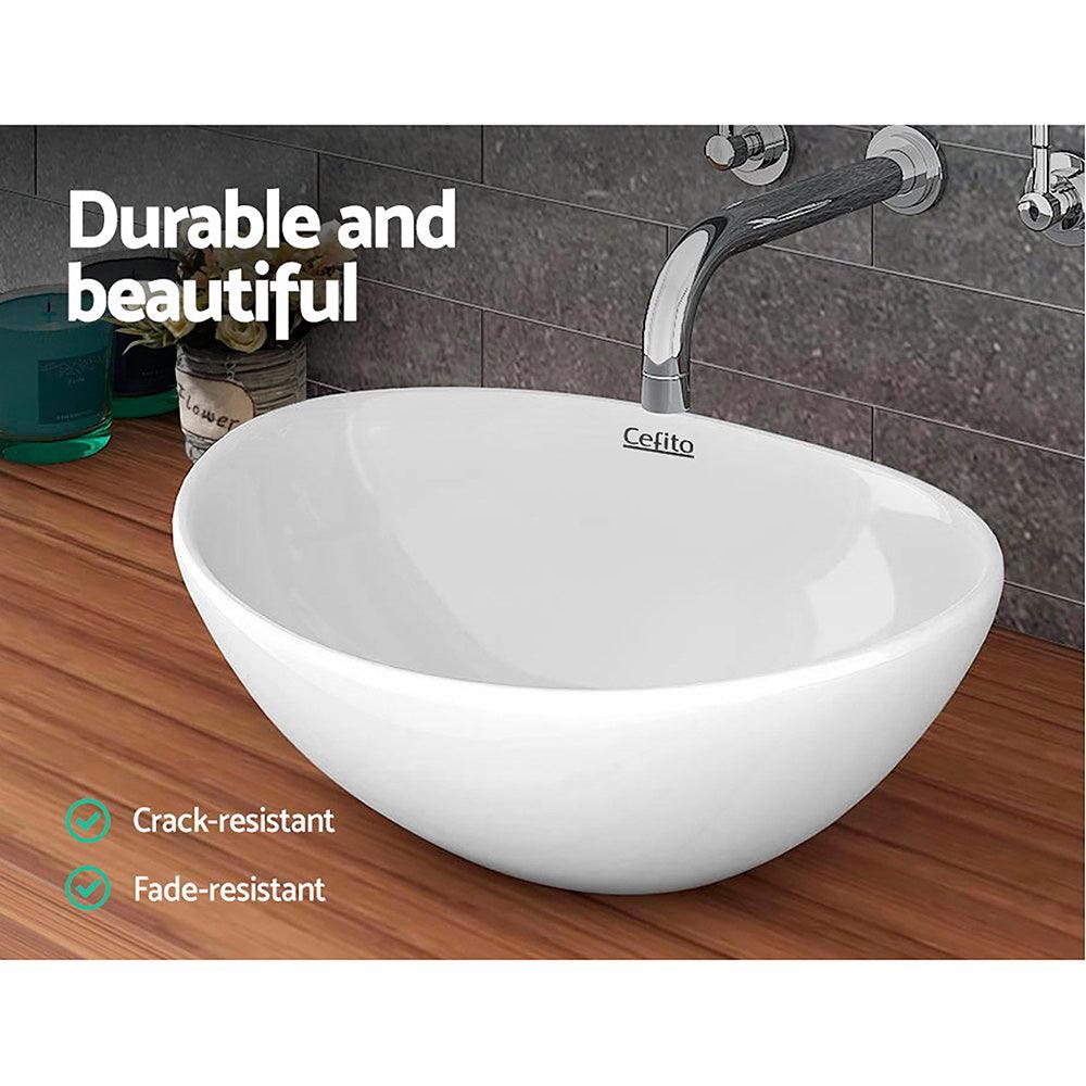 Cefito Bathroom Basin Ceramic Vanity Sink Hand Wash Bowl 41x34cm - Ozstylz