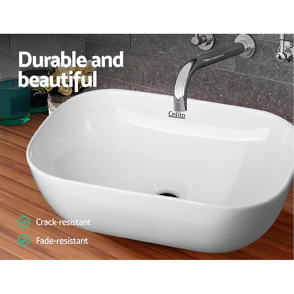 Cefito Bathroom Basin Ceramic Vanity Sink Hand Wash Bowl 46x33cm - Ozstylz