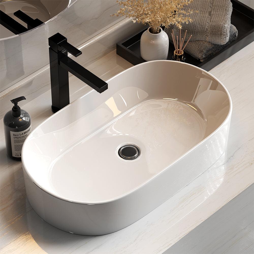 Cefito Bathroom Basin Ceramic Vanity Sink Hand Wash Bowl 53x28cm - Ozstylz