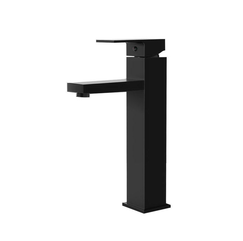 Cefito Bathroom Basin Mixer Tap Square Tall Faucet Vanity Laundry Black - Ozstylz