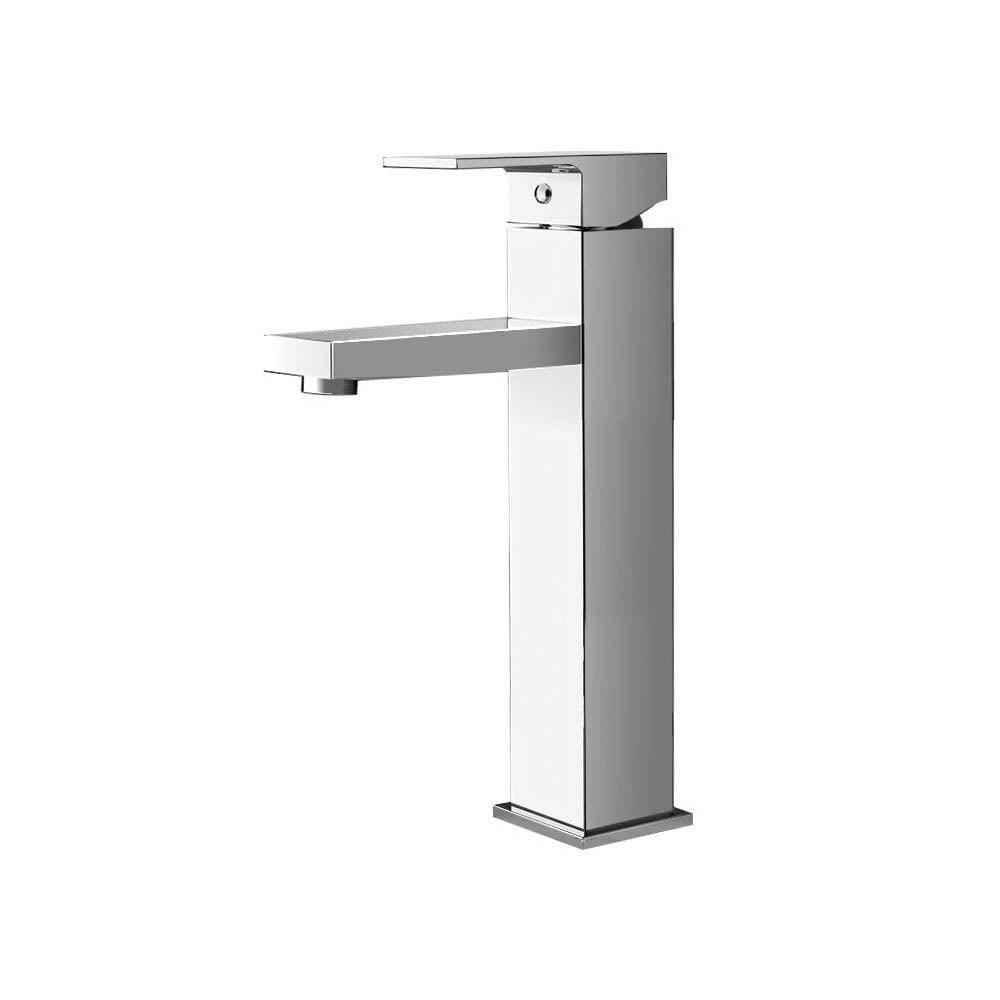 Cefito Bathroom Basin Mixer Tap Square Tall Faucet Vanity Laundry Chrome - Ozstylz