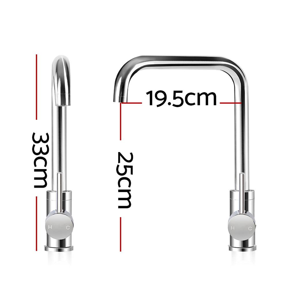 Cefito Kitchen Mixer Tap Mixer Rectangle Sink Faucet Basin Laundry Chrome - Ozstylz