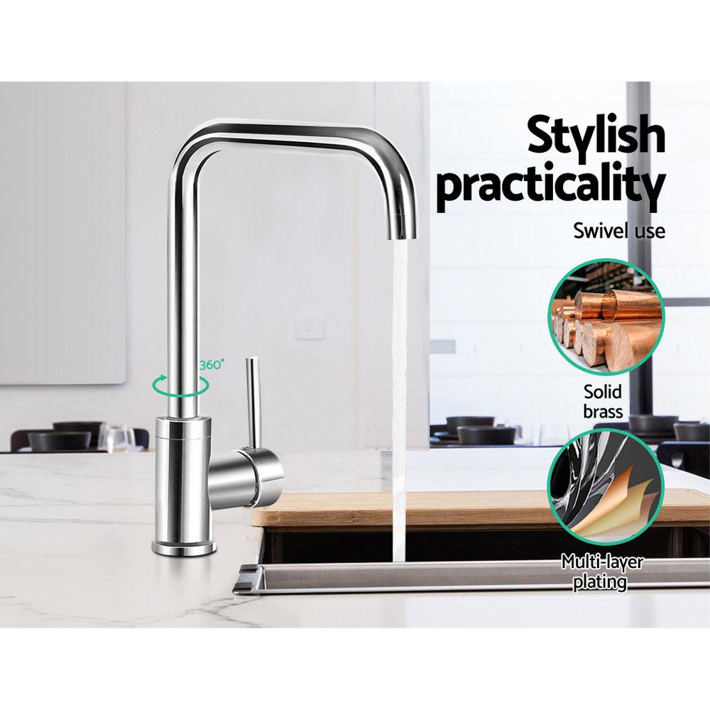 Cefito Kitchen Mixer Tap Mixer Rectangle Sink Faucet Basin Laundry Chrome - Ozstylz