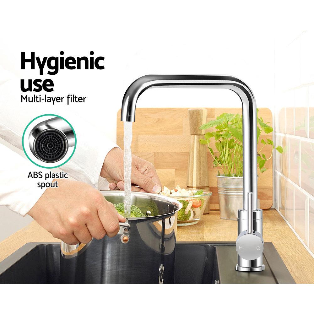 Cefito Kitchen Mixer Tap Mixer Rectangle Sink Faucet Basin Laundry Chrome - Ozstylz