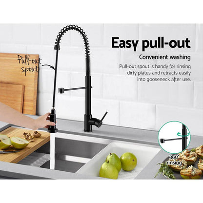 Cefito Kitchen Mixer Tap Pull Down 2 Modes Sink Faucet Basin Laundry Black - Ozstylz