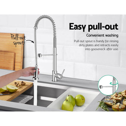 Cefito Kitchen Mixer Tap Pull Down 2 Modes Sink Faucet Basin Laundry Chrome - Ozstylz