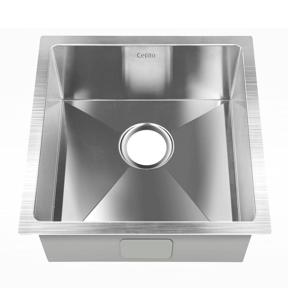 Cefito Kitchen Sink 44X44CM Stainless Steel Basin Single Bowl Laundry Silver - Ozstylz