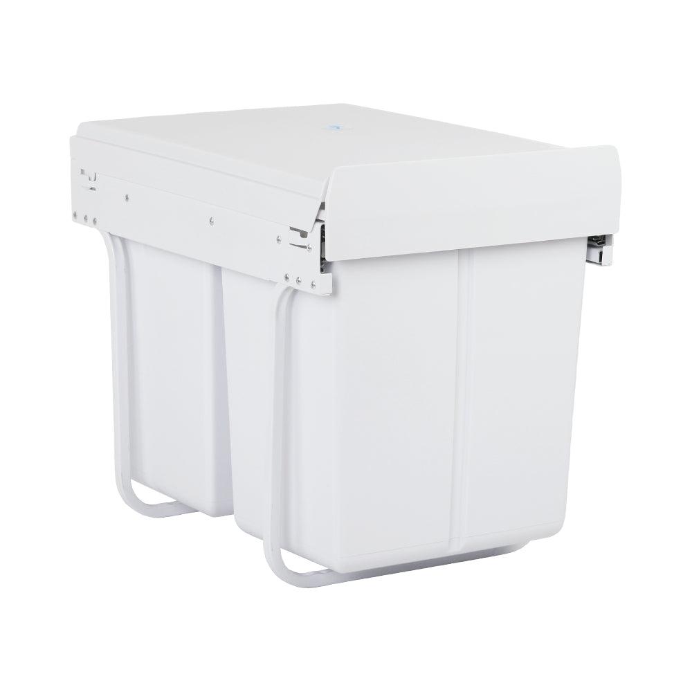 Cefito Pull Out Bin Kitchen Double Basket 2X20L White - Ozstylz