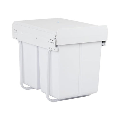 Cefito Pull Out Bin Kitchen Double Basket 2X20L White - Ozstylz