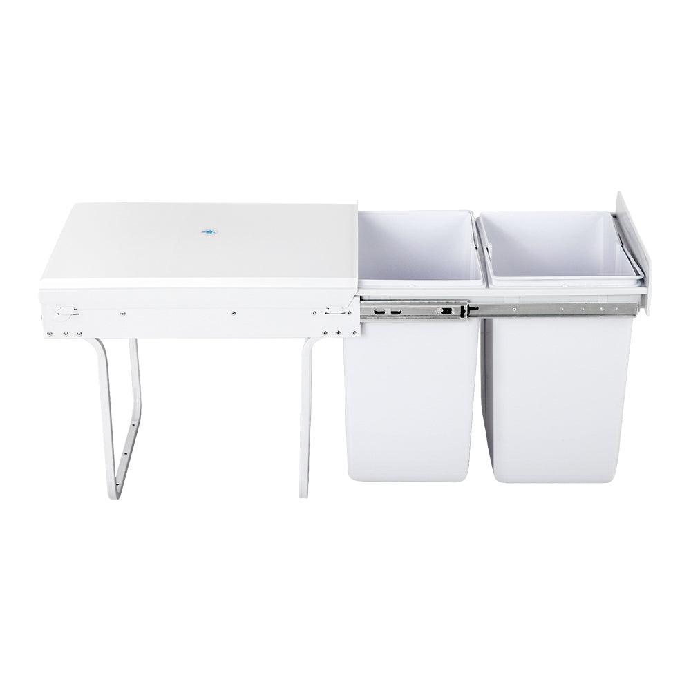 Cefito Pull Out Bin Kitchen Double Basket 2X20L White - Ozstylz