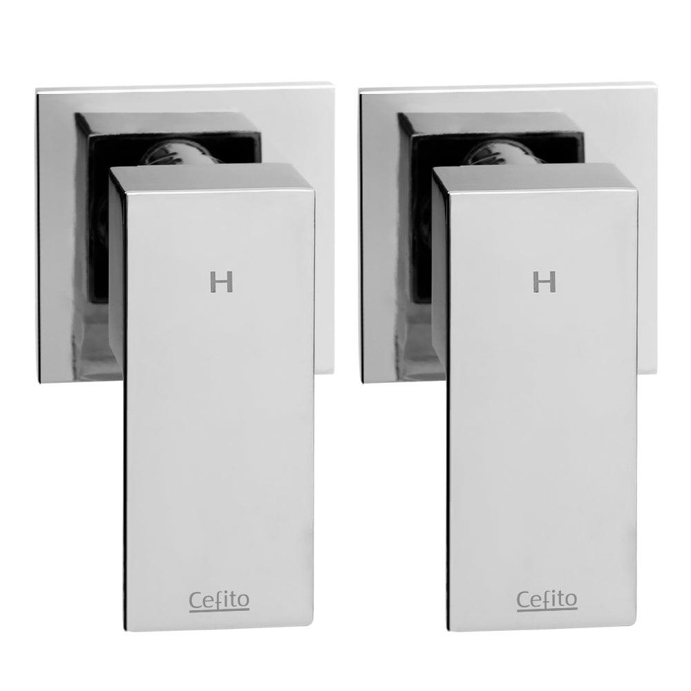 Cefito Shower Twins Tap Wall Bath Taps Brass Hot Cold Basin Bathroom Chrome - Ozstylz