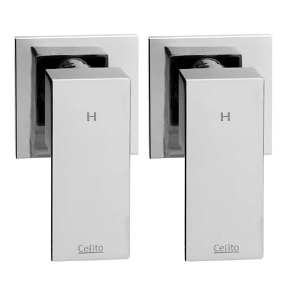 Cefito Shower Twins Tap Wall Bath Taps Brass Hot Cold Basin Bathroom Chrome - Ozstylz