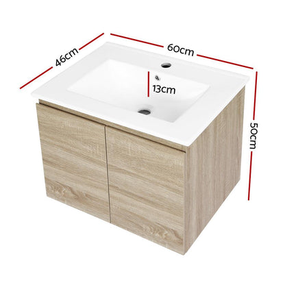 Cefito Vanity Unit 600mm with Basin Oak - Ozstylz