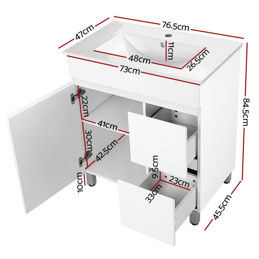 Cefito Vanity Unit 765mm Freestanding Basin Cabinet - Ozstylz