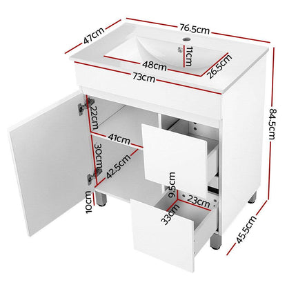 Cefito Vanity Unit 765mm Freestanding Basin Cabinet - Ozstylz