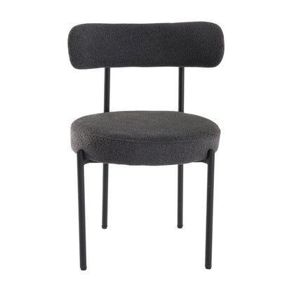 Charcoal Chic Boucle Elsa Dining Chairs - Ozstylz