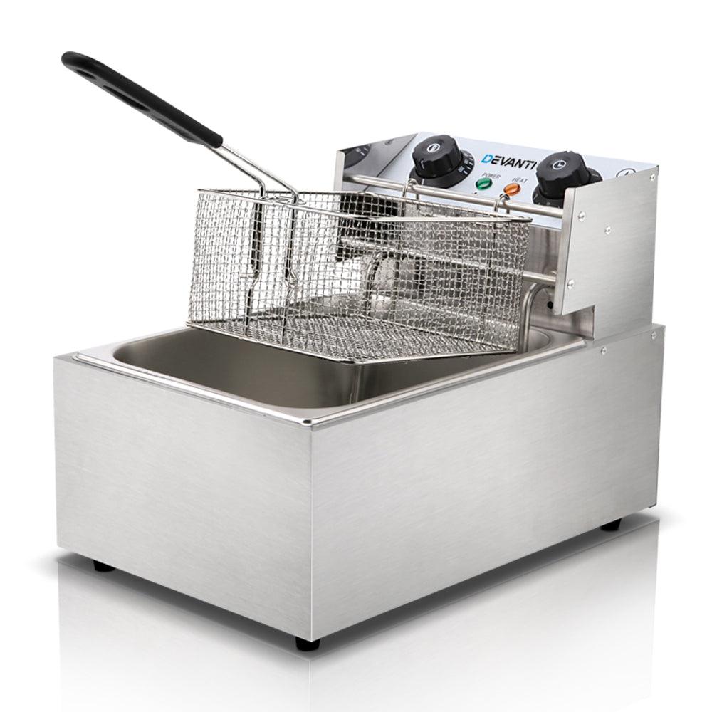 Devanti 10L Electric Commercial Deep Fryer Single Basket 2200W - Ozstylz