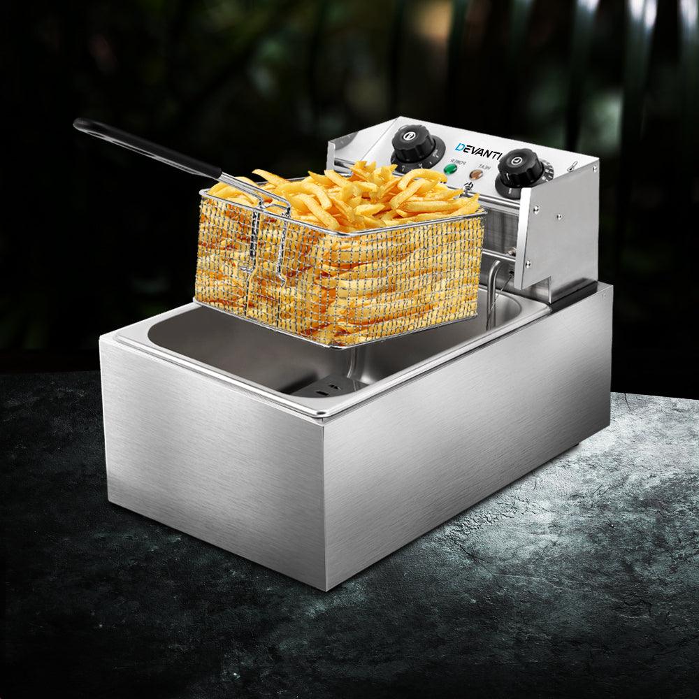 Devanti 10L Electric Commercial Deep Fryer Single Basket 2200W - Ozstylz