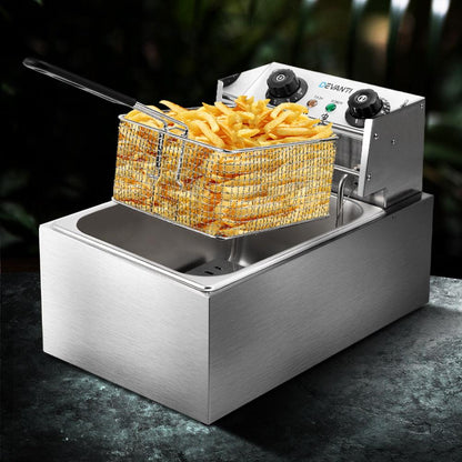 Devanti 10L Electric Commercial Deep Fryer Single Basket 2200W - Ozstylz