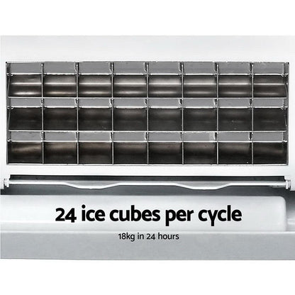 DEVANTi 3.2L Portable Ice Cube Maker Cold Commercial Machine Stainless Steel - Ozstylz