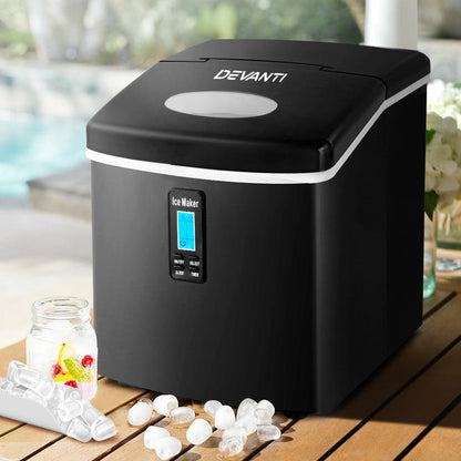 DEVANTI 3.2L Portable Ice Cube Maker Machine Benchtop Counter Black - Ozstylz