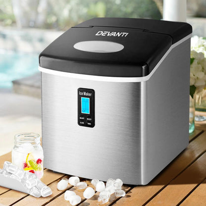 Devanti 3.2L Stainless Steel Portable Ice Cube Maker - Ozstylz