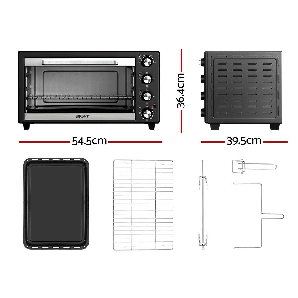 Devanti 45L Convection Oven Electric Fryer Ovens 1800W - Ozstylz