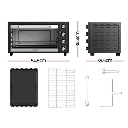 Devanti 45L Convection Oven Electric Fryer Ovens 1800W - Ozstylz