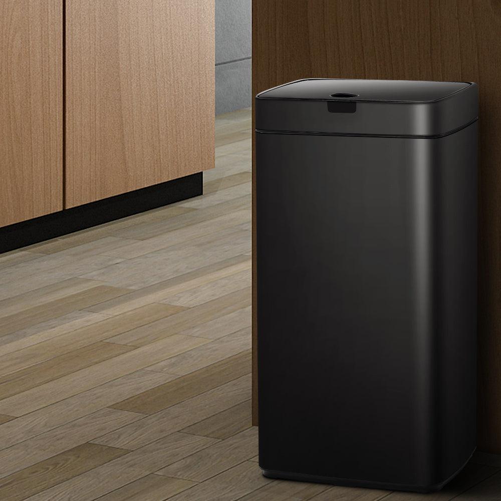 Devanti 45L Motion Sensor Bin Rubbish Automatic Black - Ozstylz