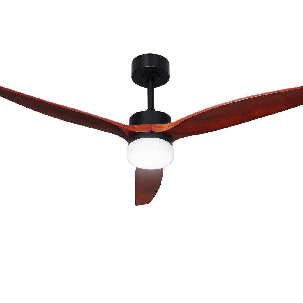 Devanti 52'' Ceiling Fan AC Motor 3 Blades w/Light - Dark Wood - Ozstylz