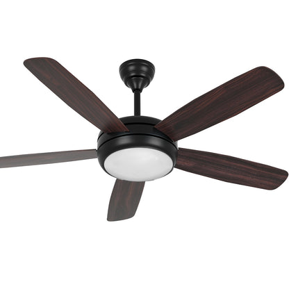 Devanti 52'' Ceiling Fan AC Motor 5 Blades w/Light - Dark Wood - Ozstylz