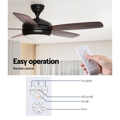 Devanti 52'' Ceiling Fan AC Motor 5 Blades w/Light - Dark Wood - Ozstylz