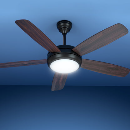 Devanti 52'' Ceiling Fan AC Motor 5 Blades w/Light - Dark Wood - Ozstylz