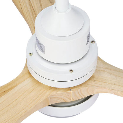 Devanti 52'' Ceiling Fan AC Motor LED Light Remote - Light Wood - Ozstylz