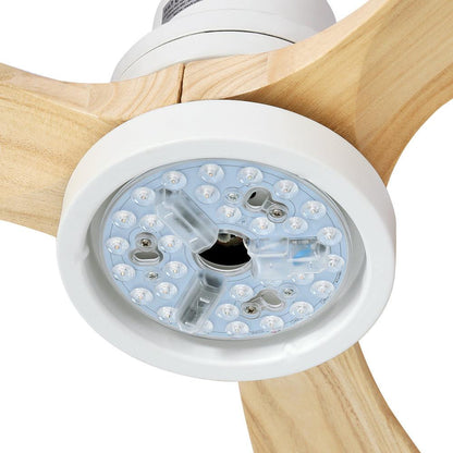 Devanti 52'' Ceiling Fan AC Motor LED Light Remote - Light Wood - Ozstylz