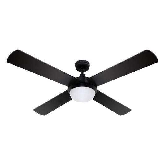 Devanti 52'' Ceiling Fan AC Motor w/Light w/Remote - Black - Ozstylz