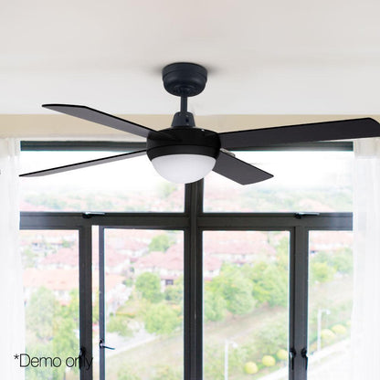 Devanti 52'' Ceiling Fan AC Motor w/Light w/Remote - Black - Ozstylz