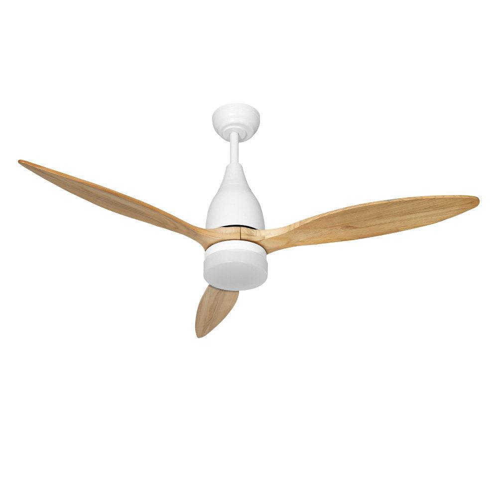 Devanti 52'' Ceiling Fan AC Motor w/Light w/Remote - Light Wood - Ozstylz