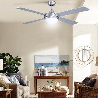 Devanti 52'' Ceiling Fan AC Motor w/Light w/Remote - Silver - Ozstylz