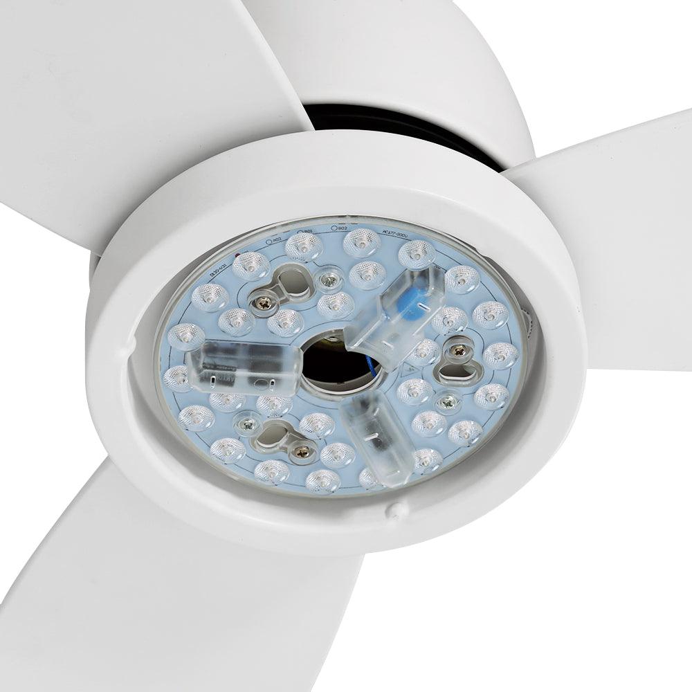 Devanti 52'' Ceiling Fan DC Motor LED Light Remote Control - White - Ozstylz