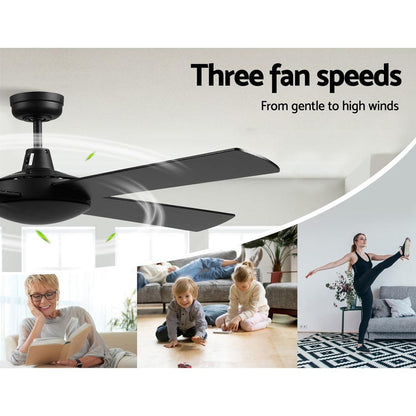 Devanti 52'' Ceiling Fan w/Remote - Black - Ozstylz