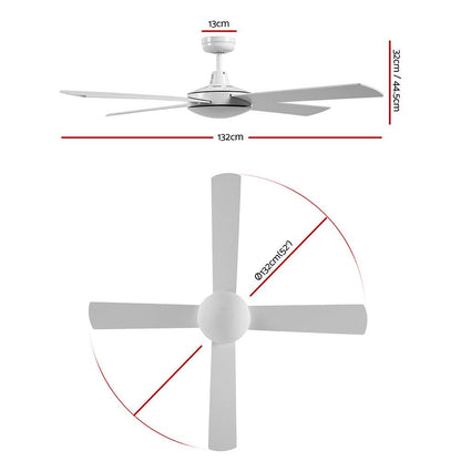 Devanti 52'' Ceiling Fan w/Remote - White - Ozstylz