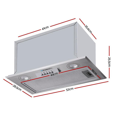 Devanti 520mm Range Hood 52cm Rangehood Stainless Steel - Ozstylz