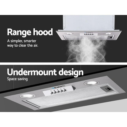 Devanti 520mm Range Hood 52cm Rangehood Stainless Steel - Ozstylz