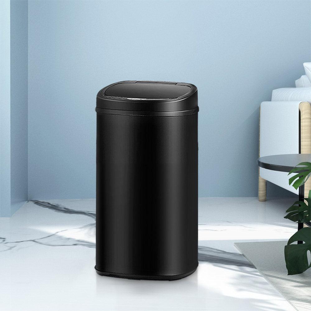 Devanti 58L Motion Sensor Bin Rubbish Automatic Black - Ozstylz