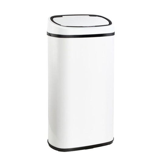 Devanti 58L Motion Sensor Bin Rubbish Automatic White - Ozstylz