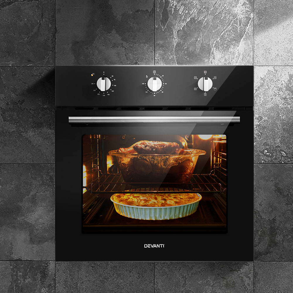 Devanti 60cm Electric Built In Wall Oven Stainless Steel - Ozstylz