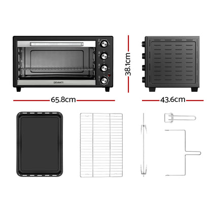 Devanti 60L Convection Oven Electric Fryer Ovens 2000W - Ozstylz